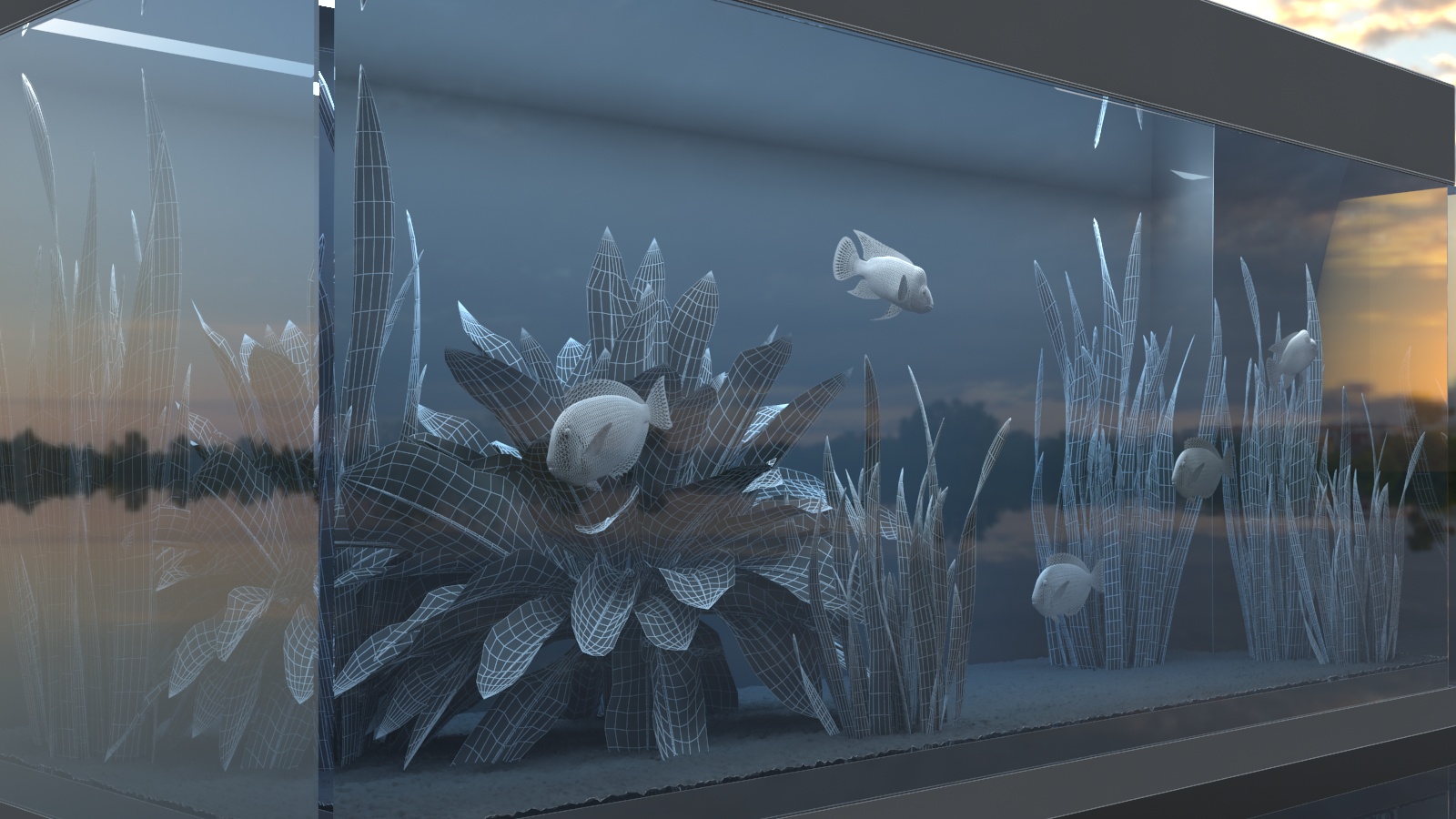 imagen de Acuario Rio 180 en 3d max vray 3.0