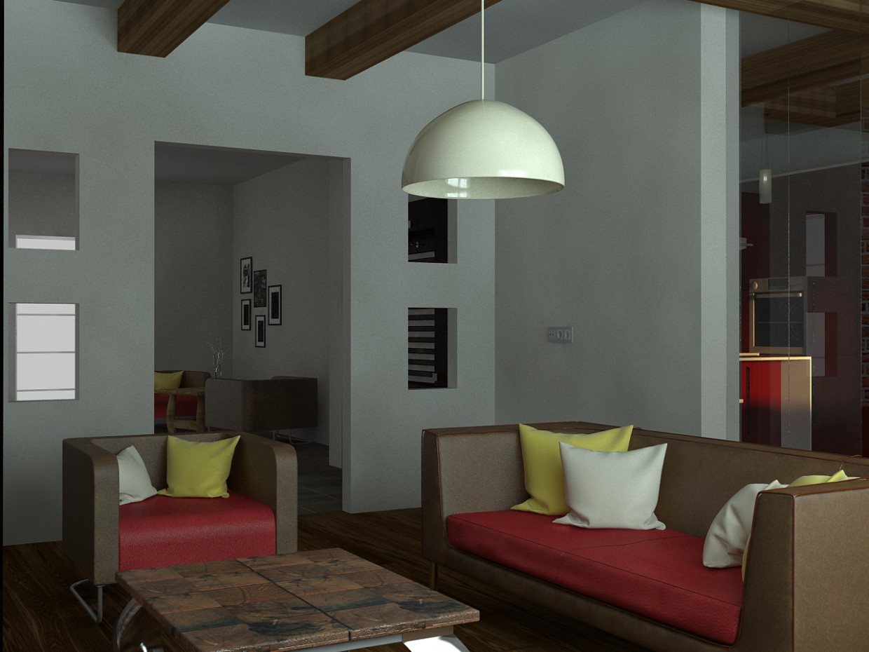 Soggiorno in 3d max vray immagine