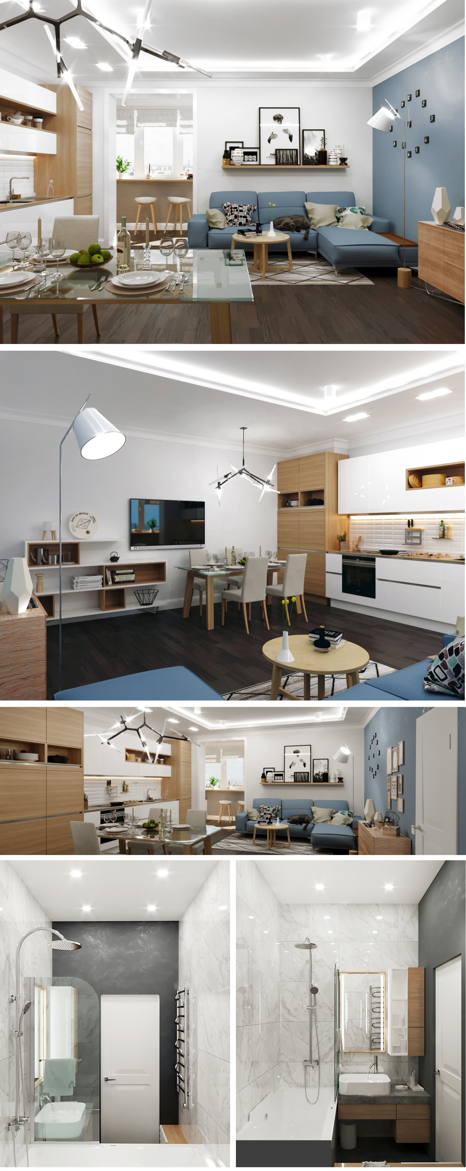 Apartment "Northern Spirit" in 3d max corona render image