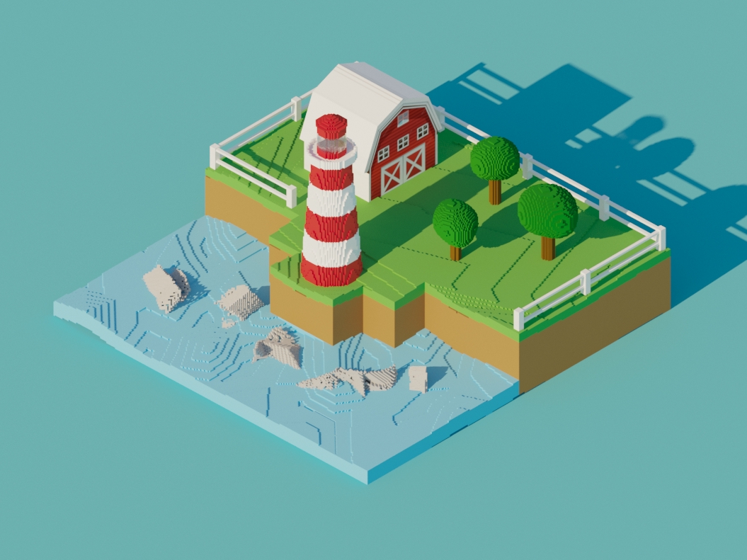 Leuchtturm in 3d max corona render Bild