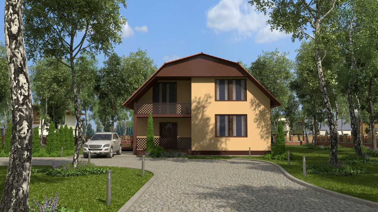 Ferienhaus in 3d max vray Bild