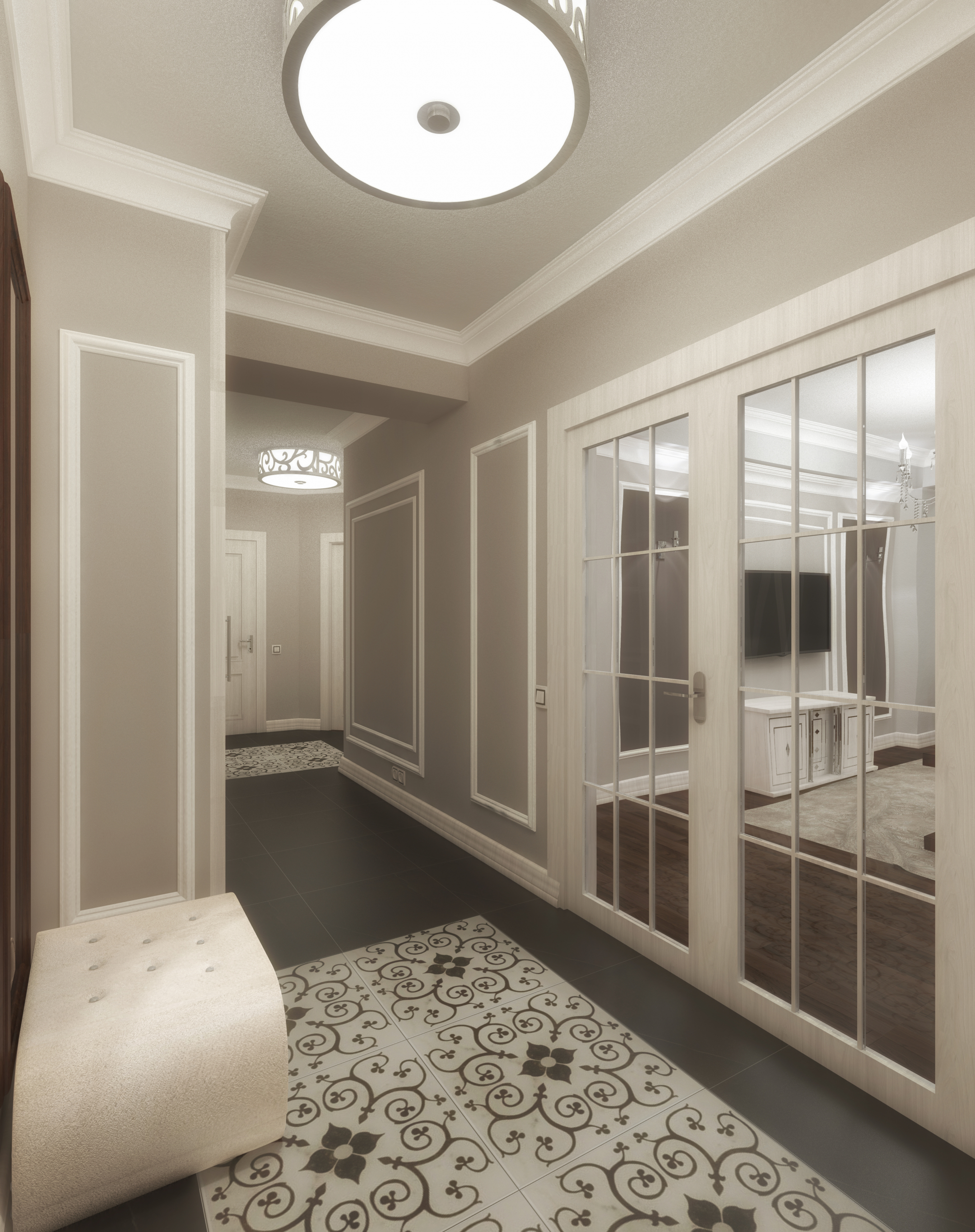 Progetto di interior design LCD Spring, Almaty in ArchiCAD maxwell render immagine