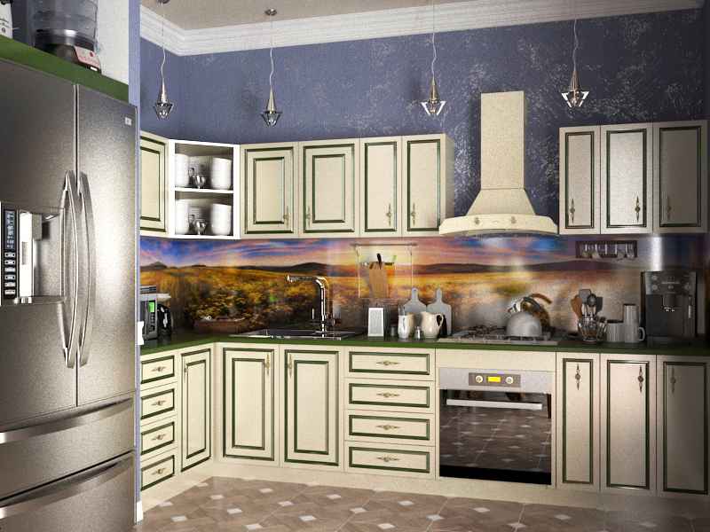 Kitchen sketches in 3d max vray 3.0 image