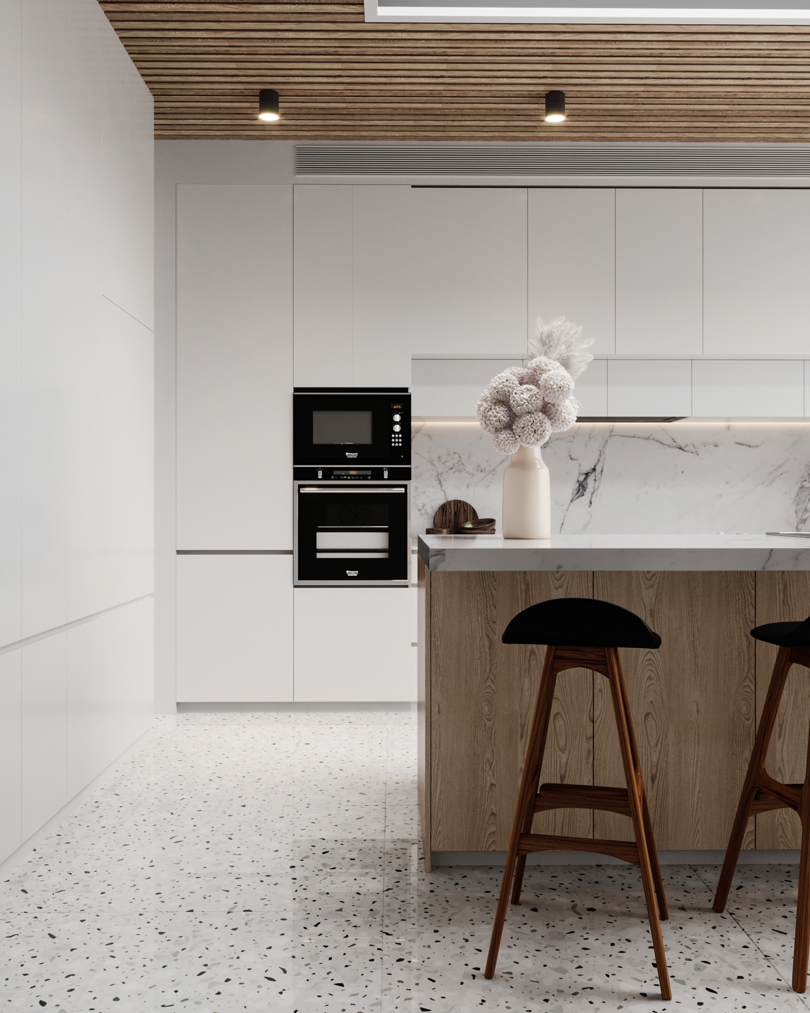 Cucina moderna in 3d max corona render immagine