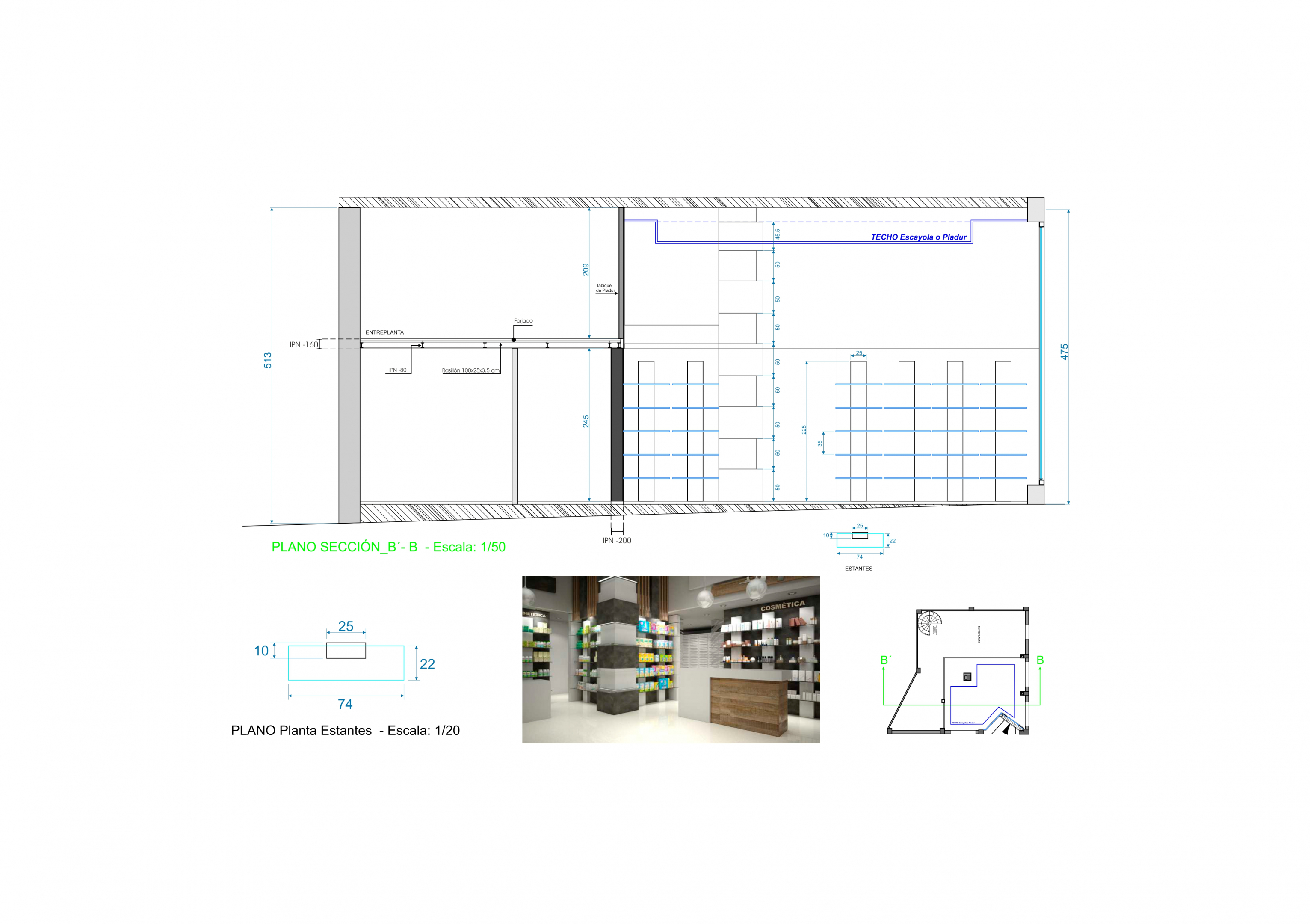 Conception de locaux commerciaux pour la pharmacie dans 3d max vray 3.0 image