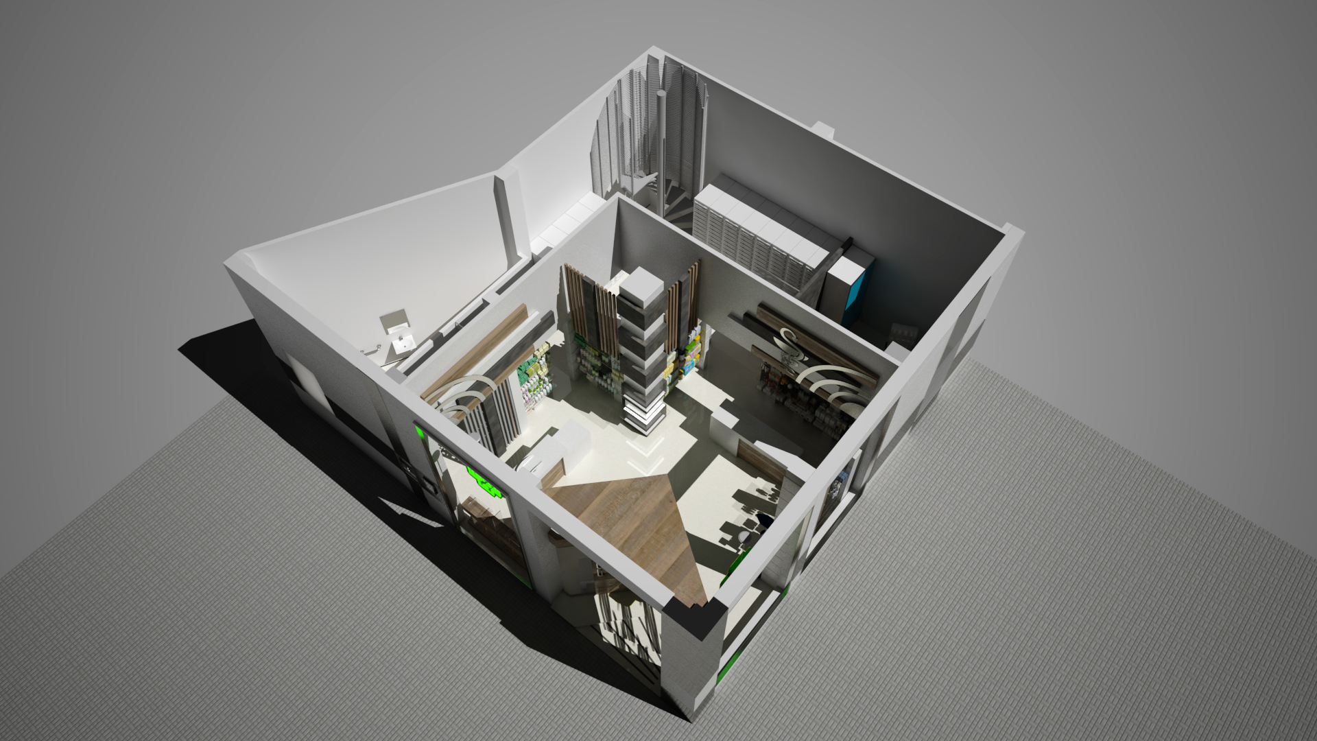 Conception de locaux commerciaux pour la pharmacie dans 3d max vray 3.0 image