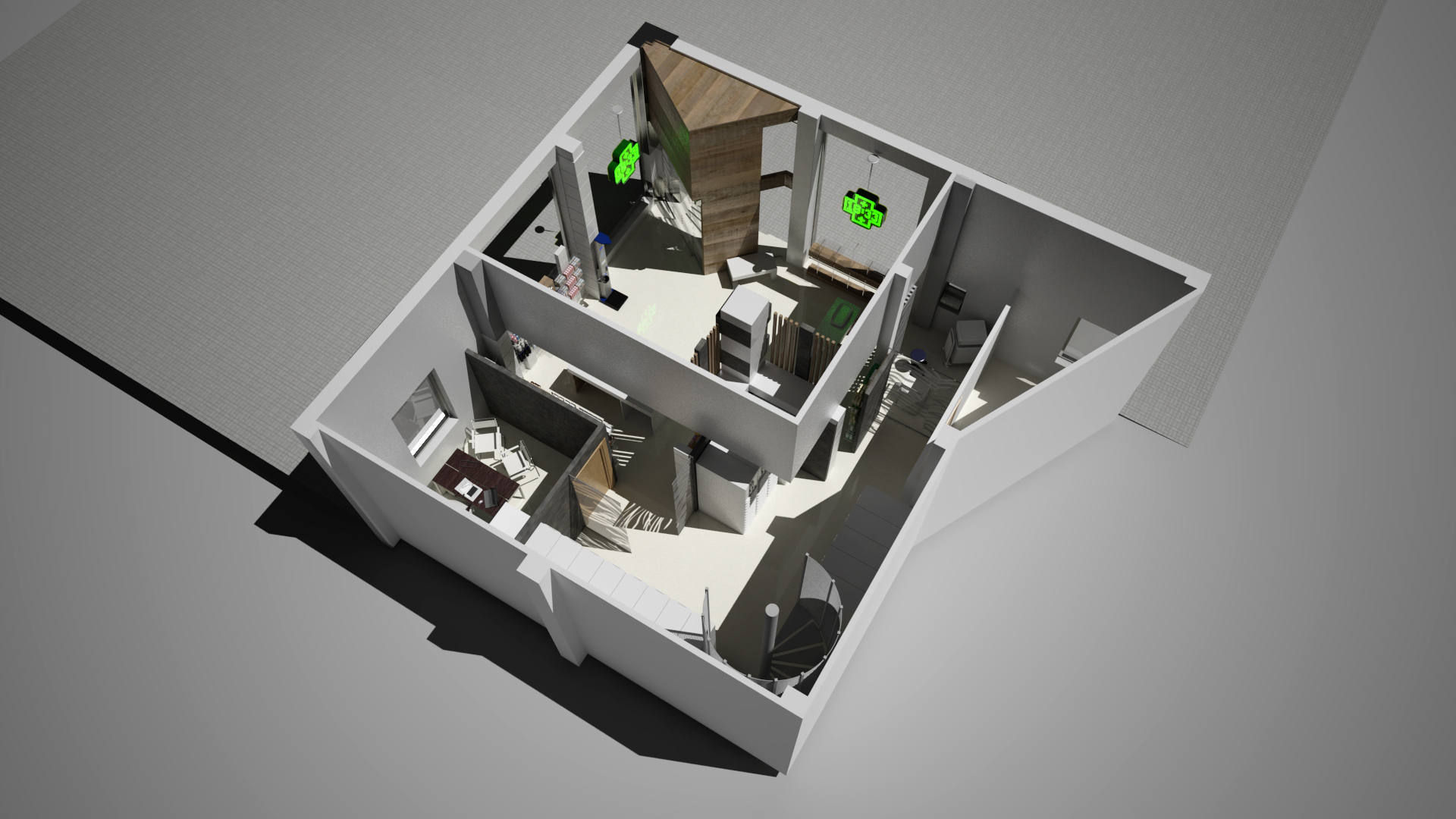 Conception de locaux commerciaux pour la pharmacie dans 3d max vray 3.0 image