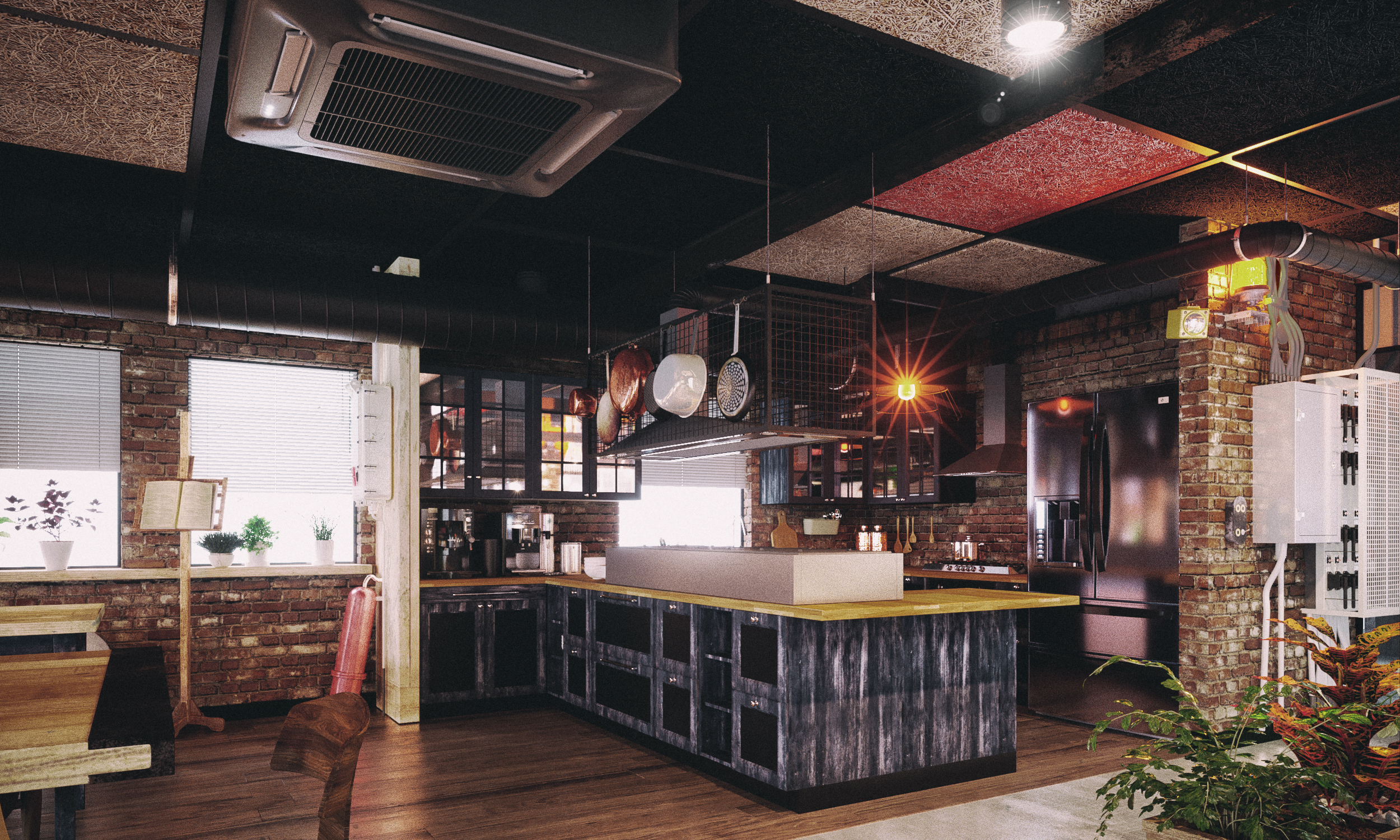 cuisine bureau dans 3d max corona render image