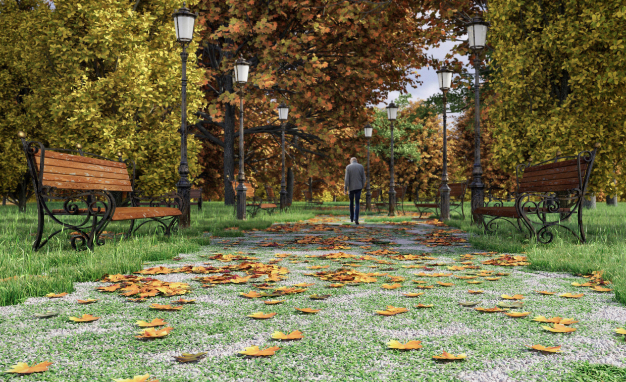 Park in 3d max vray 2.5 Bild