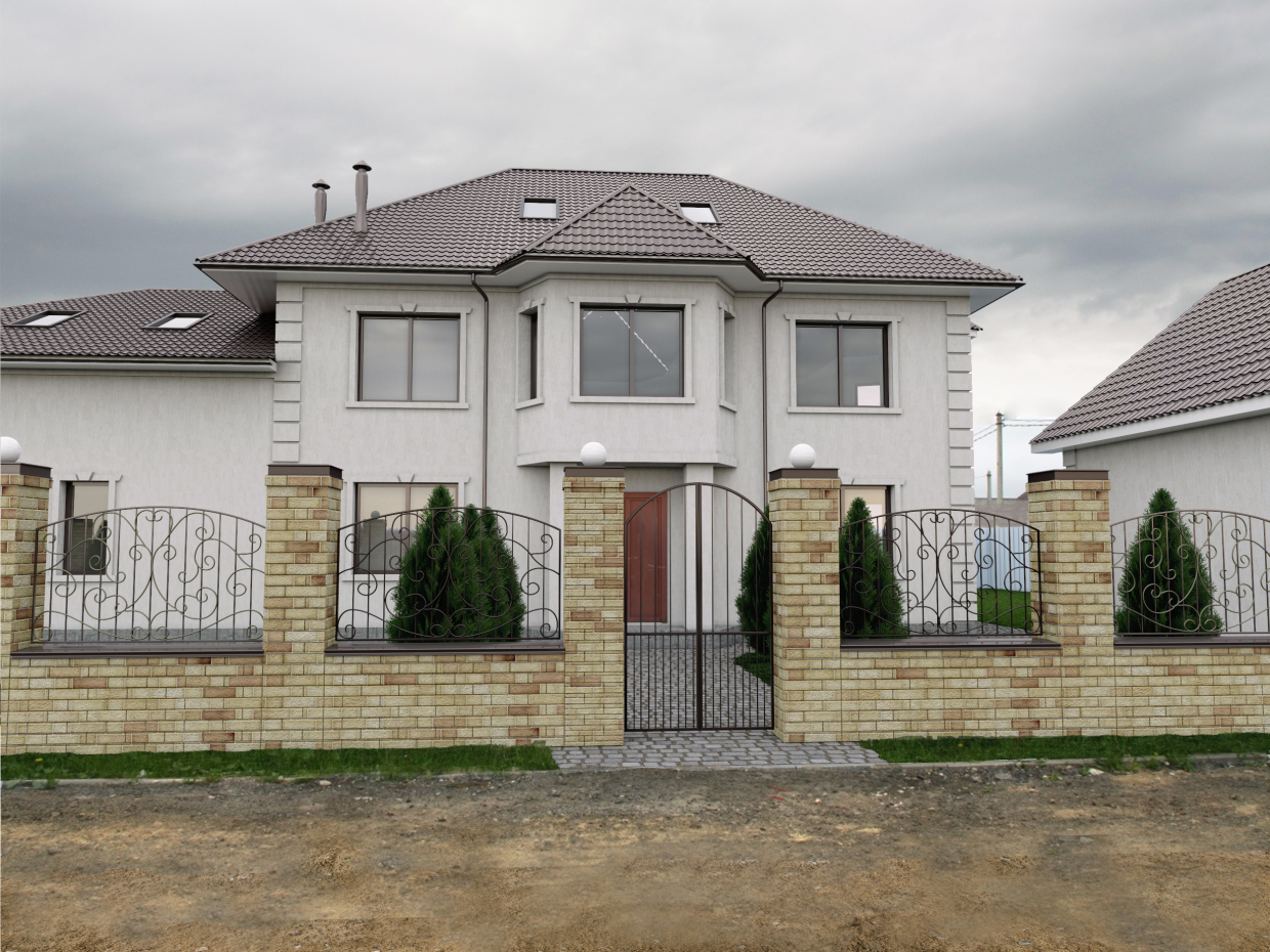 Maison dans la banlieue de Saint-Pétersbourg dans 3d max corona render image