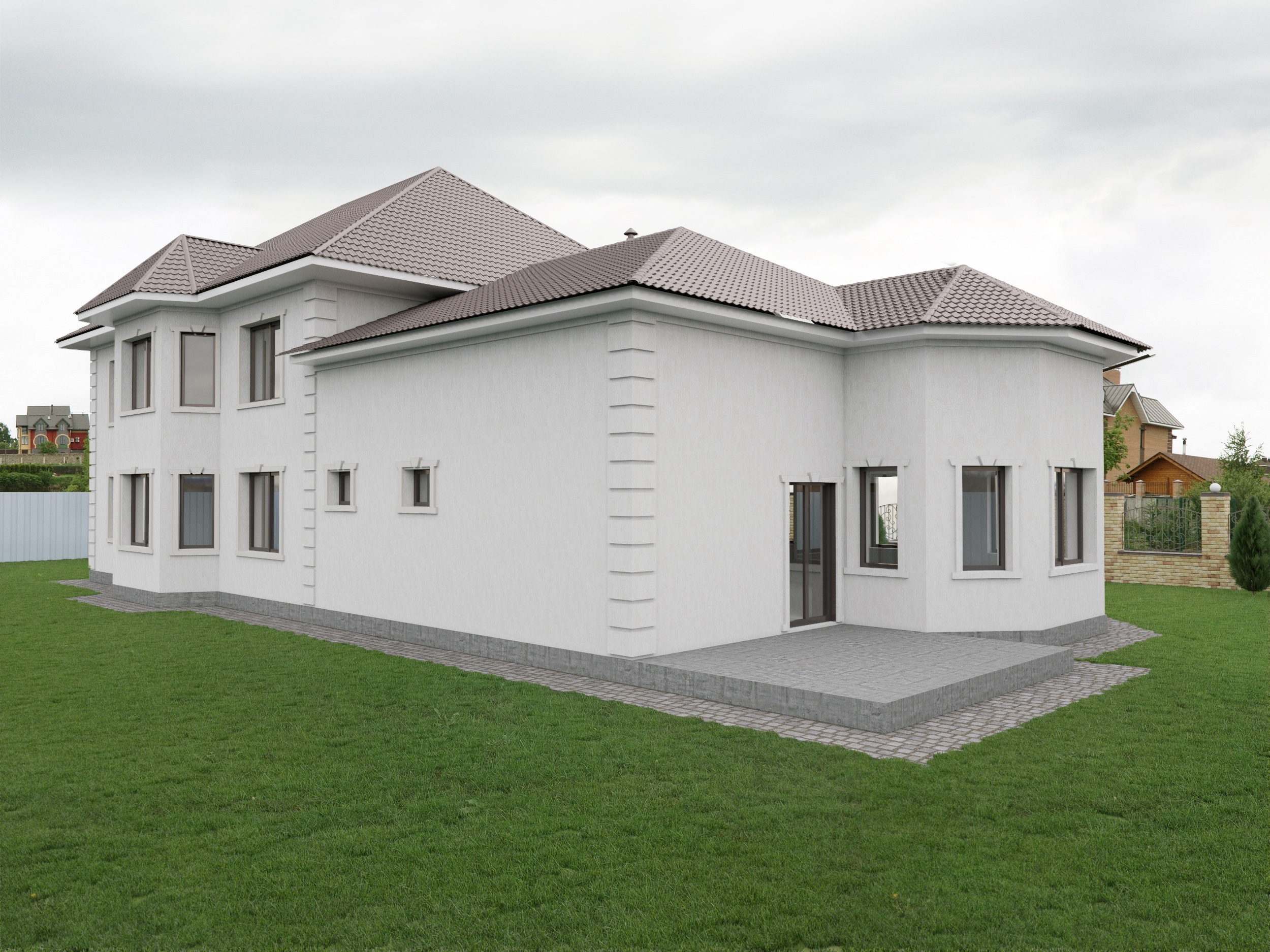 House in the Suburbs of St. Petersburg in 3d max corona render image