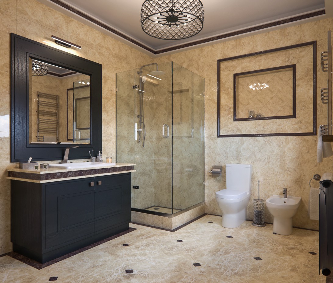 Toilette in 3d max corona render Bild