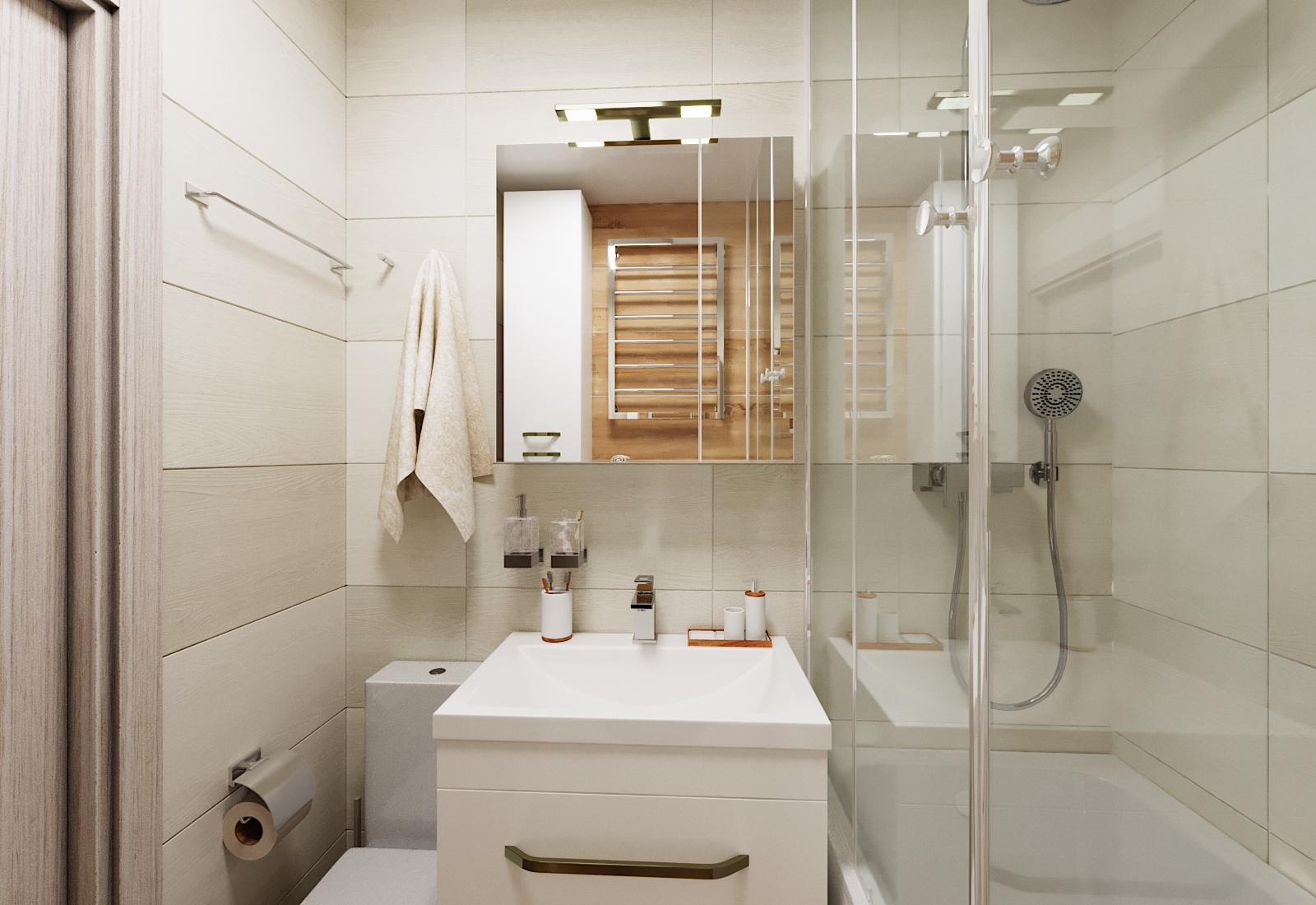 Piccolo bagno in 3d max corona render immagine