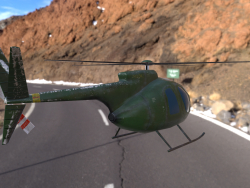 Lowpoly model helikopter Hughes, OH-6 Cayuse mobil uygulama