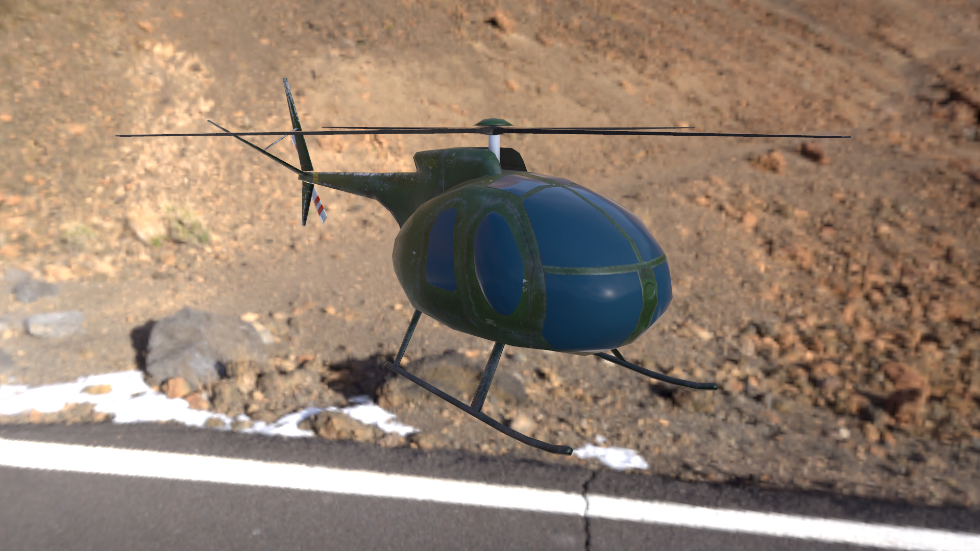 Lowpoly model helikopter Hughes, OH-6 Cayuse mobil uygulama in 3d max Other resim