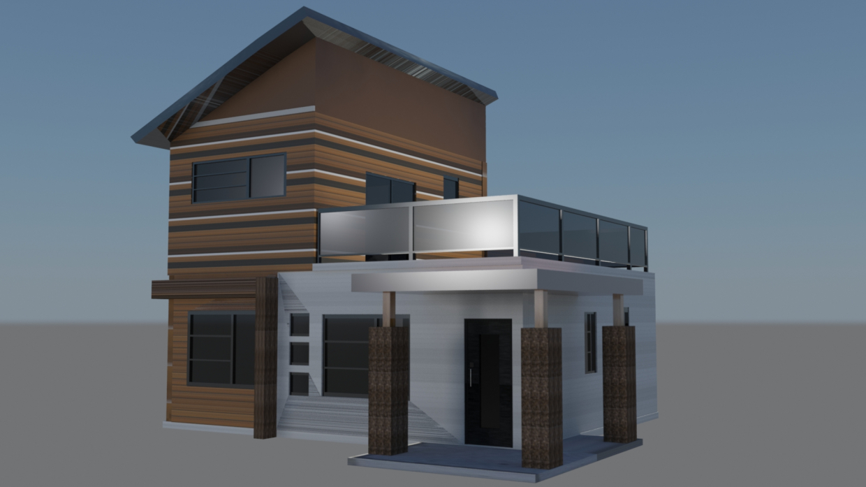 pequena casa em 3d max mental ray imagem