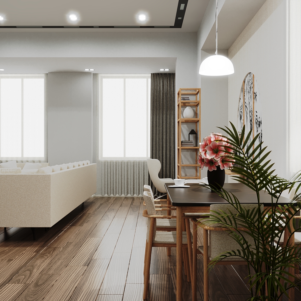 Sala de estar em 3d max Corona render 9 imagem