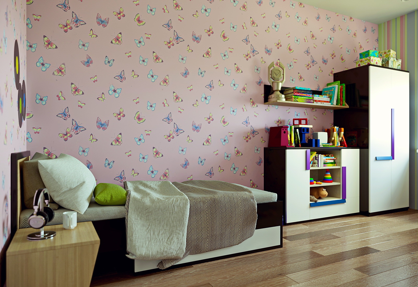 3D- Visualisation de la chambre des enfants dans 3d max corona render image