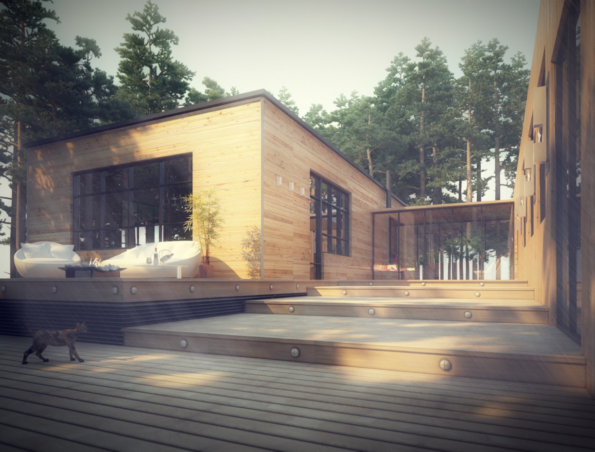 imagen de Casa de madera en 3d max vray