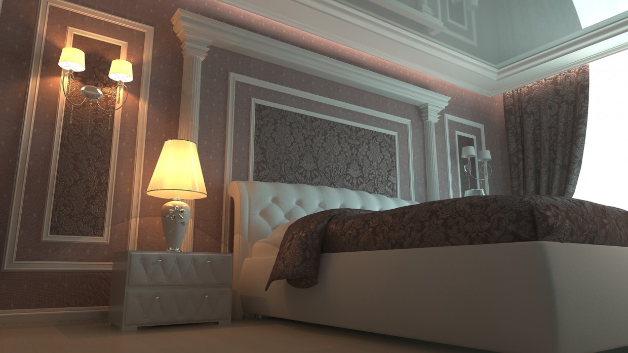 Chambre à coucher dans 3d max vray 2.0 image