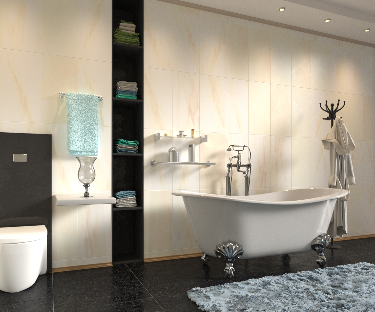 imagen de Baño principal en 3d max corona render