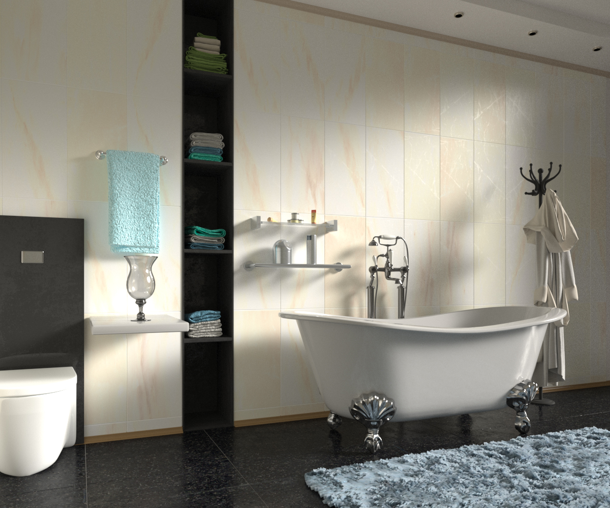 imagen de Baño principal en 3d max corona render