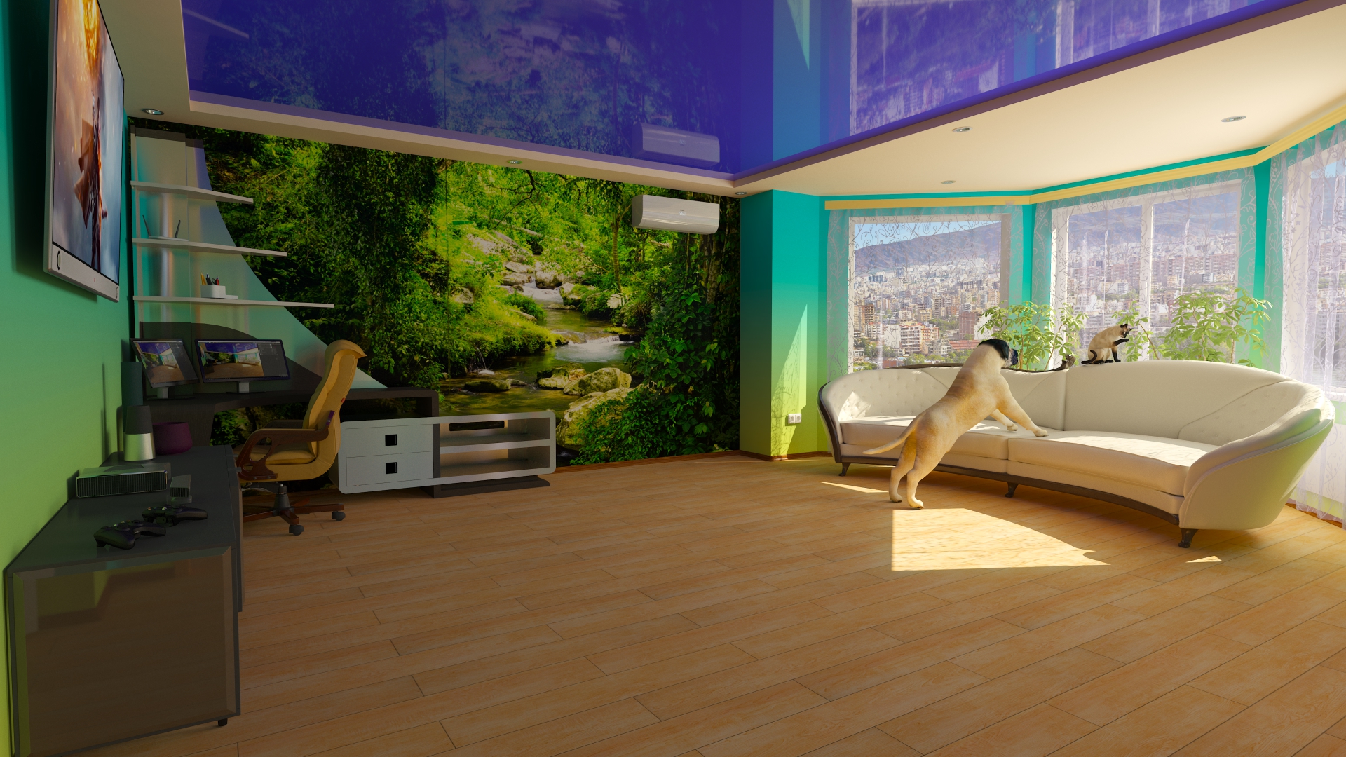 meu apartamento em 3d max vray 3.0 imagem