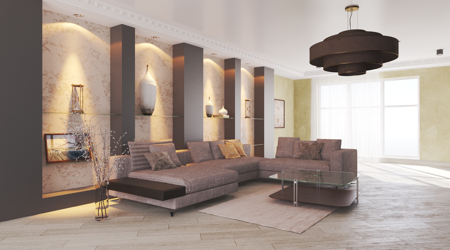 Modernes Wohnzimmer in 3d max vray 3.0 Bild