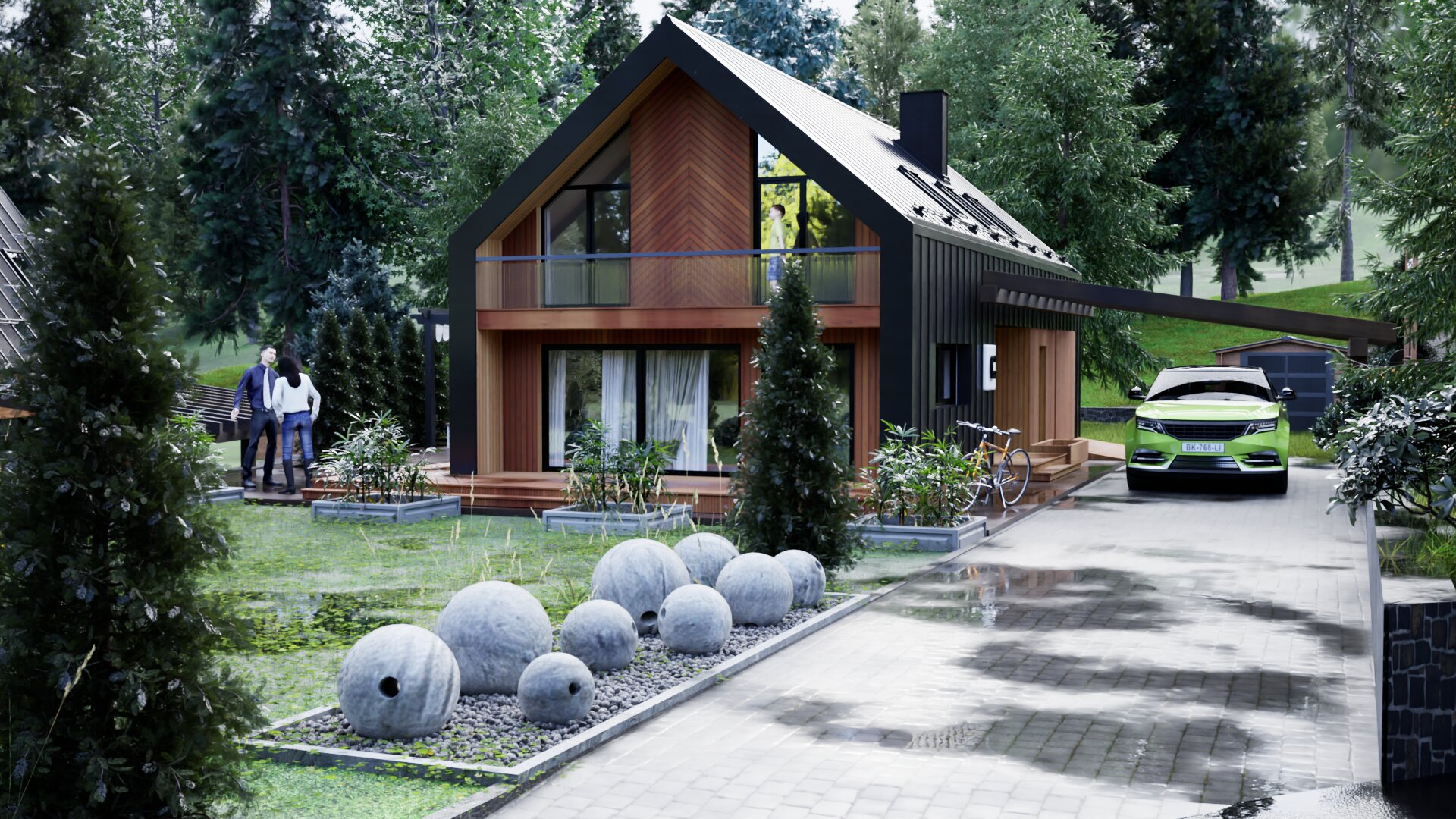 Yazlık kasabası in 3d max Standard resim