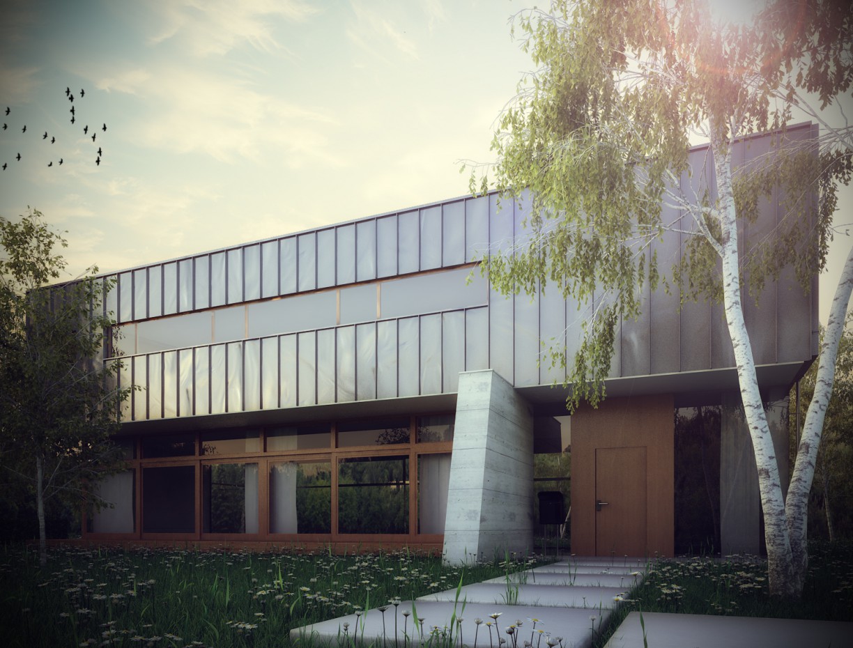 Metal House. em 3d max vray imagem