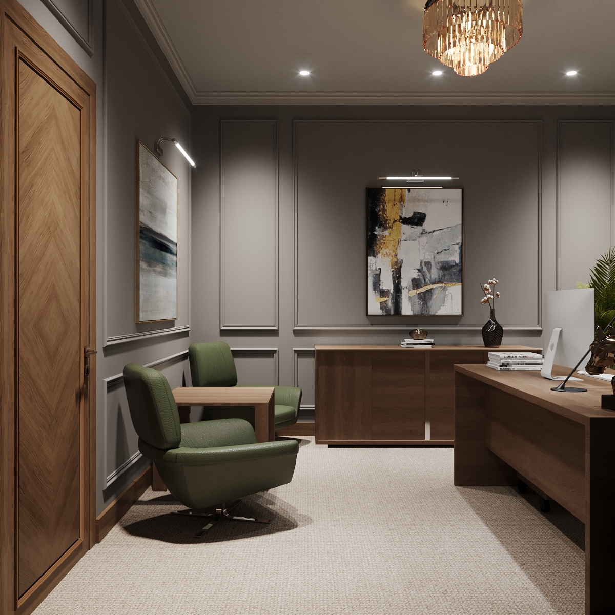 Кабінет менеджера банку Кабінет менеджера банку в 3d max Corona render 7 зображення