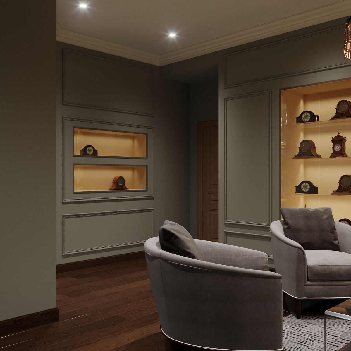 घड़ी बुटीक 3d max Corona render 7 में प्रस्तुत छवि
