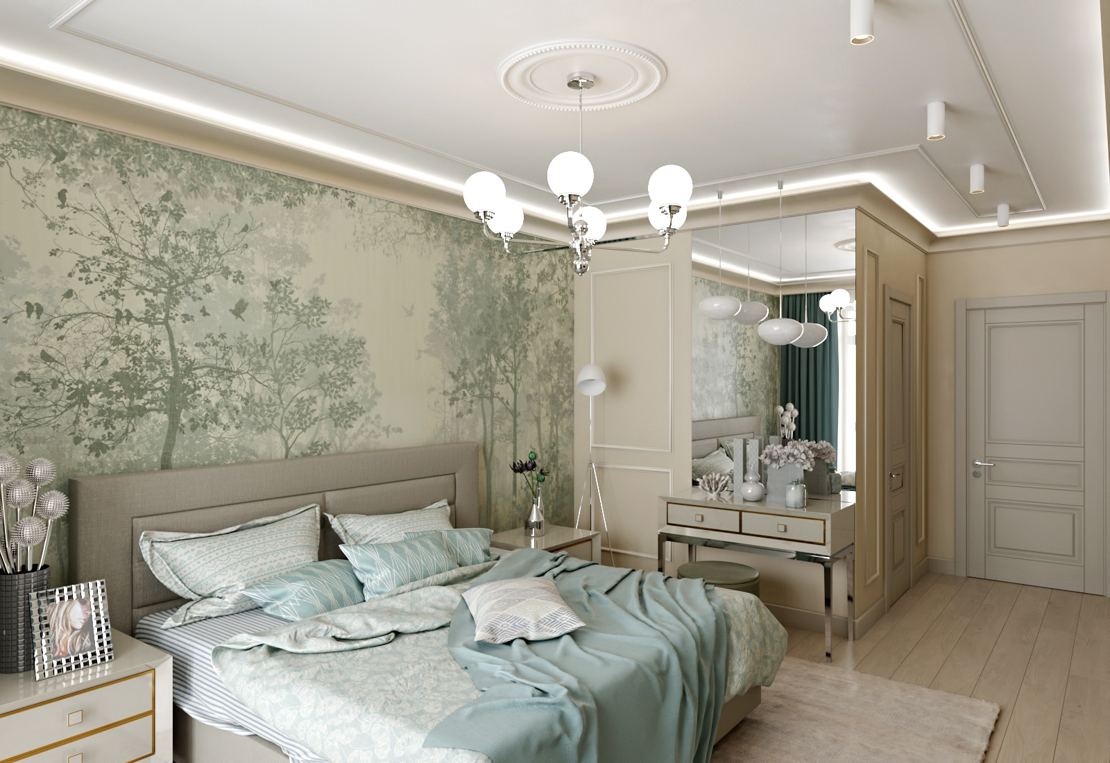 Chambre à coucher dans 3d max corona render image