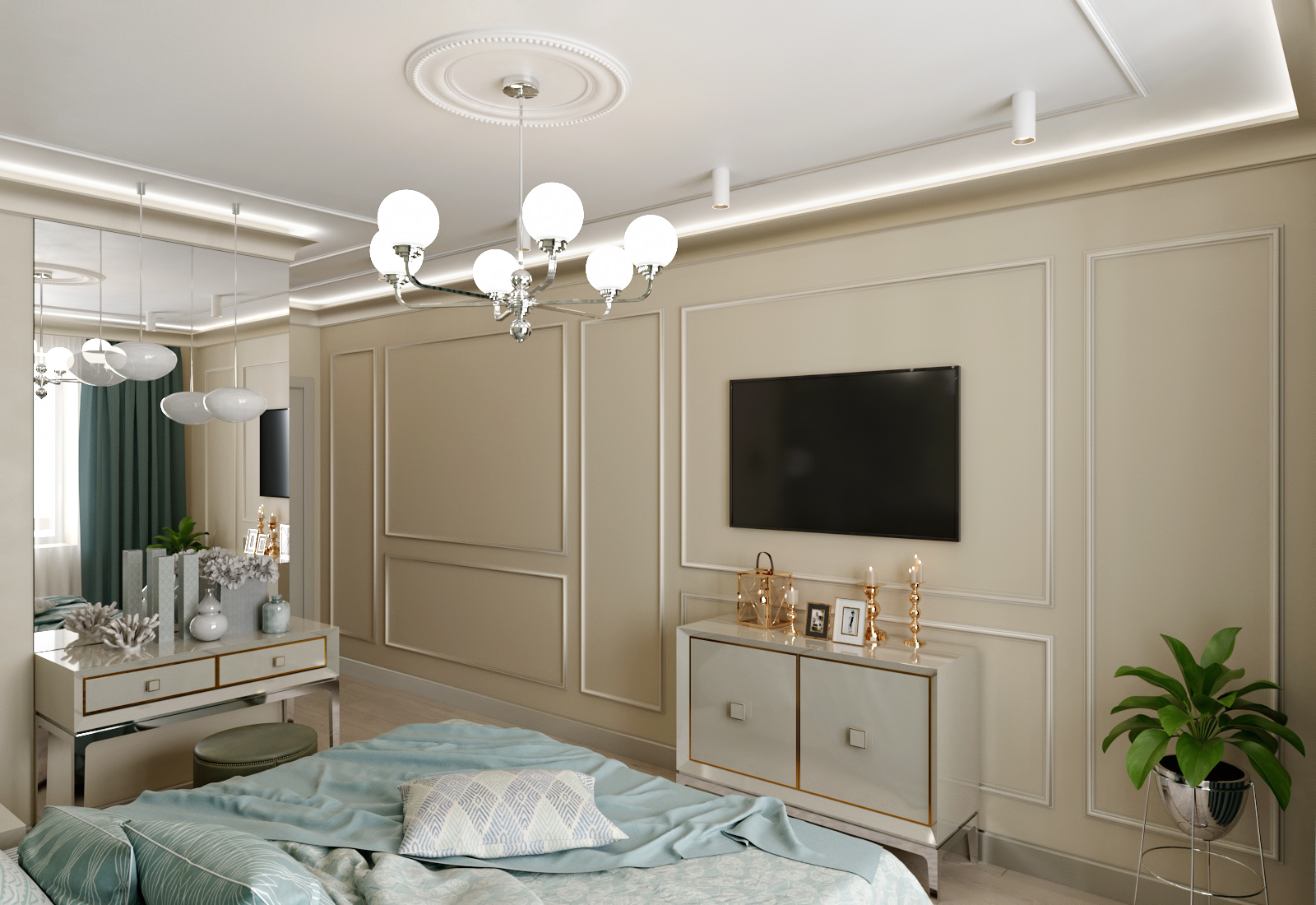 imagen de Dormitorio en 3d max corona render