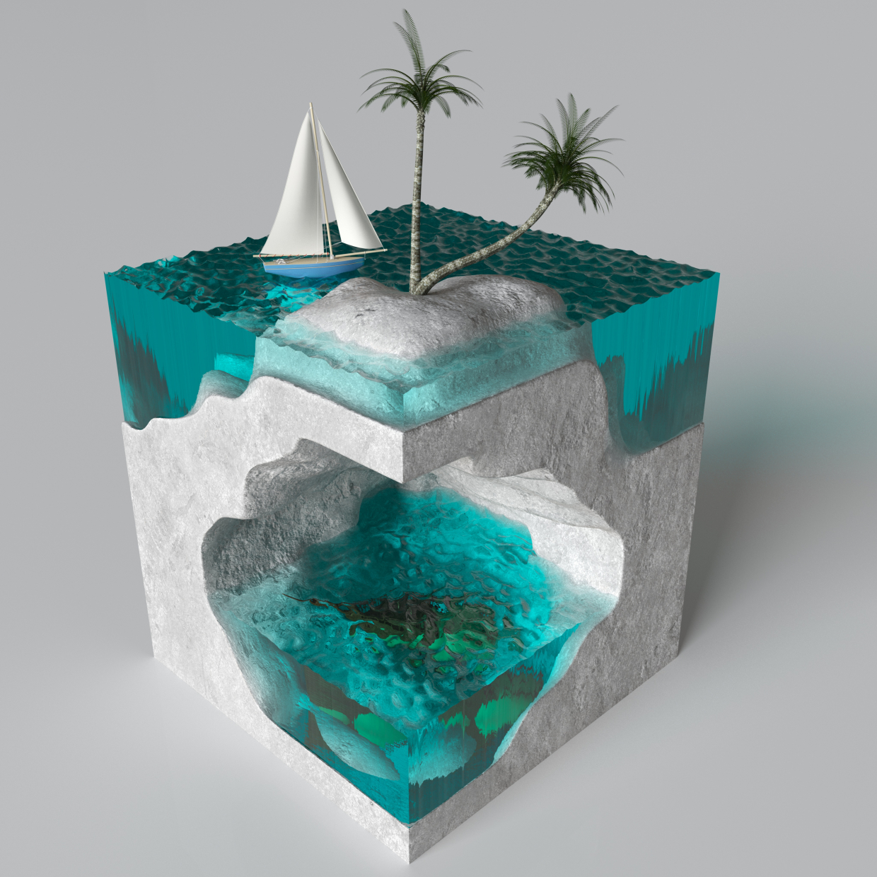 Strange island in 3d max corona render image