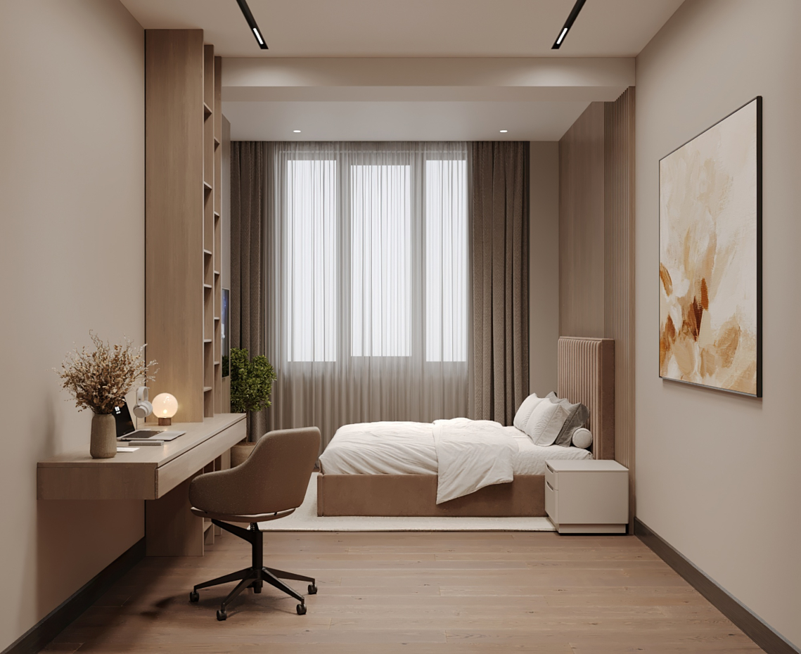 Quarto Quarto em 3d max Corona render 7 imagem
