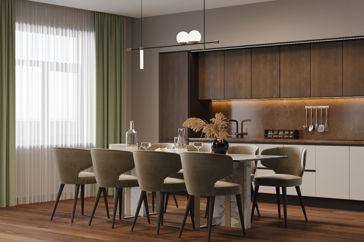 cocina blanco y negro imagen de cocina blanco y negro en 3d max Corona render 7