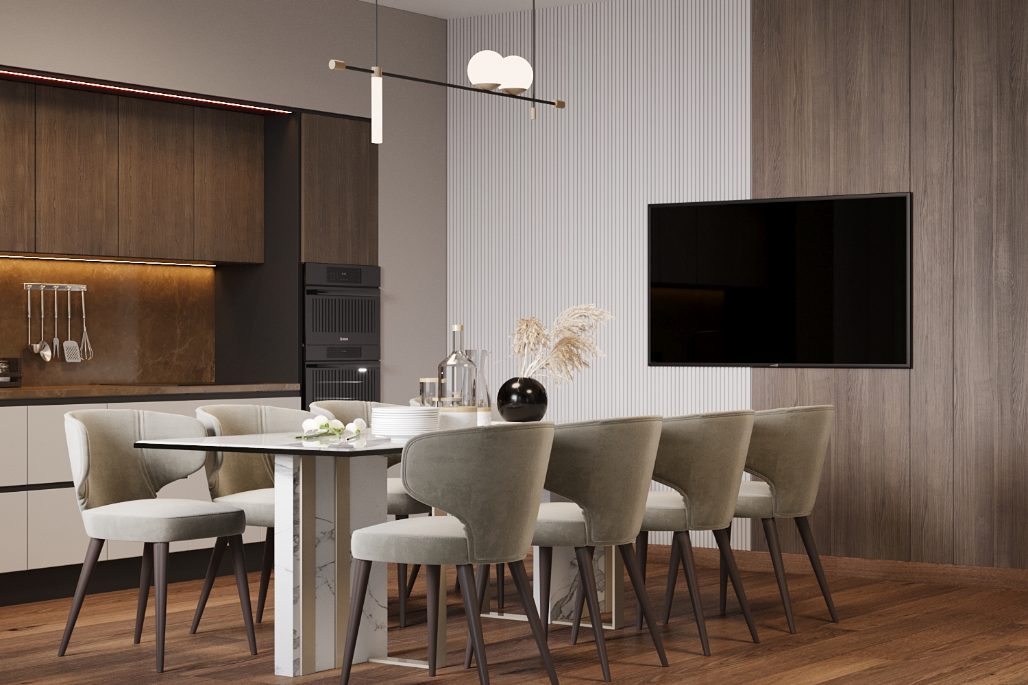 cocina blanco y negro imagen de cocina blanco y negro en 3d max Corona render 7