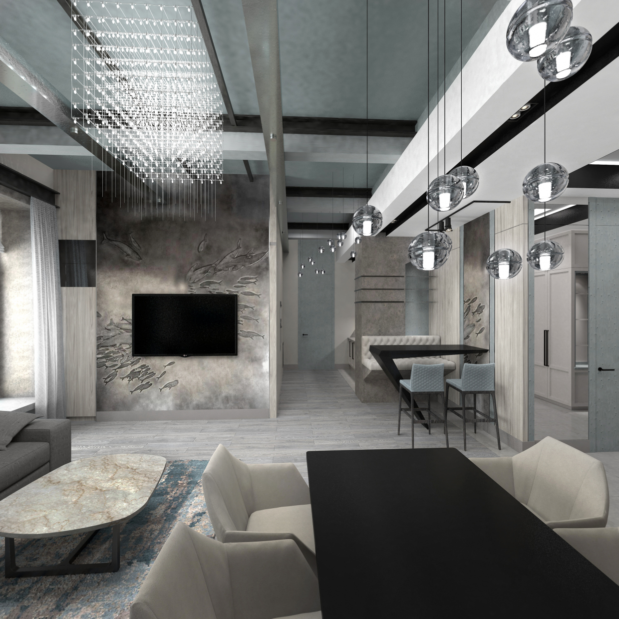 imagen de sala de estar en 3d max vray 3.0