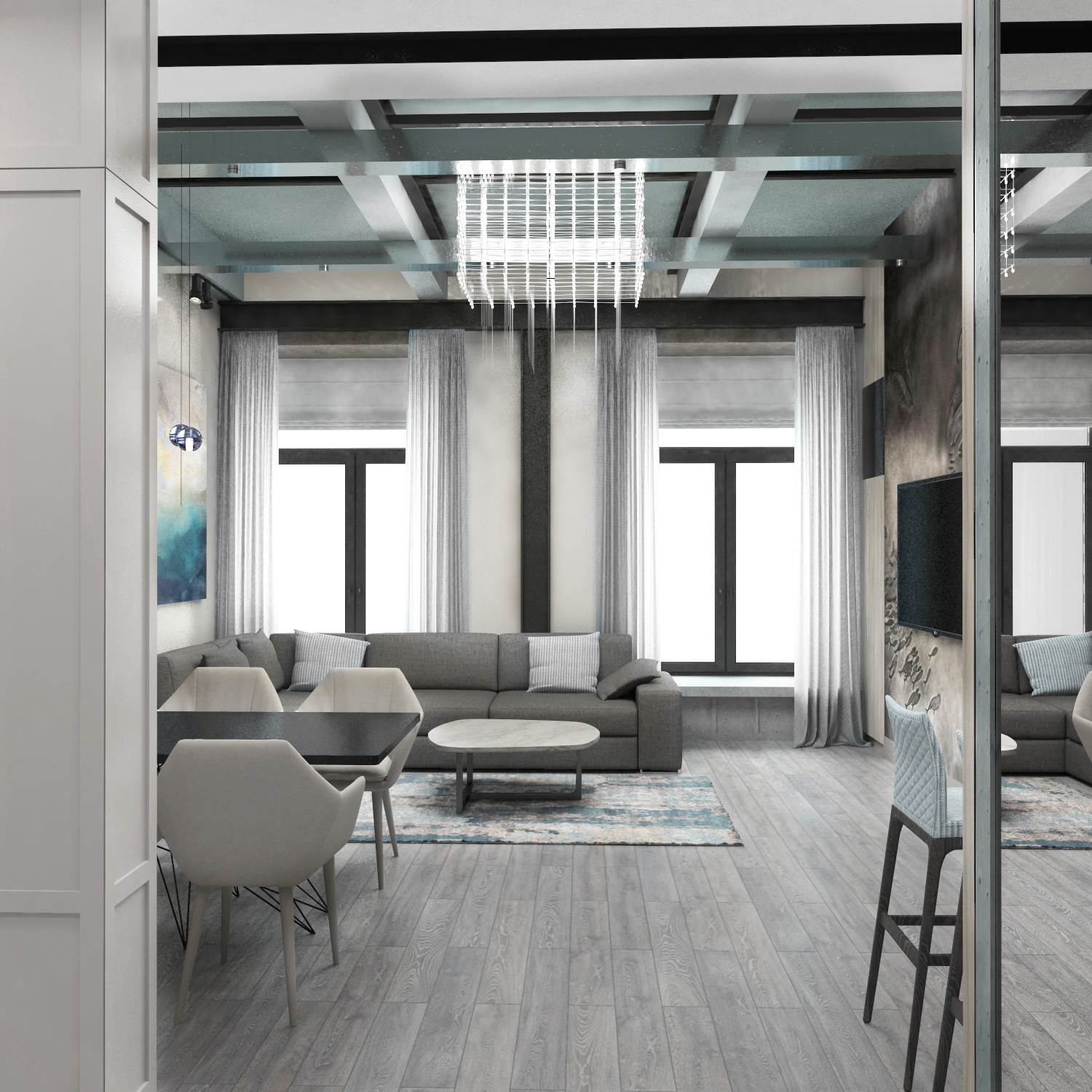 imagen de sala de estar en 3d max vray 3.0