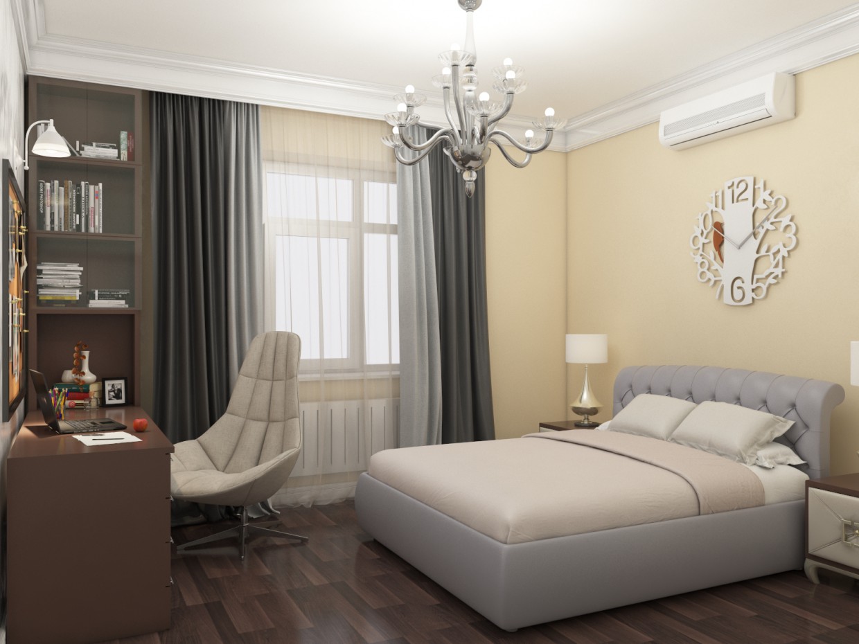 Visualização do quarto theq em 3d max vray 3.0 imagem