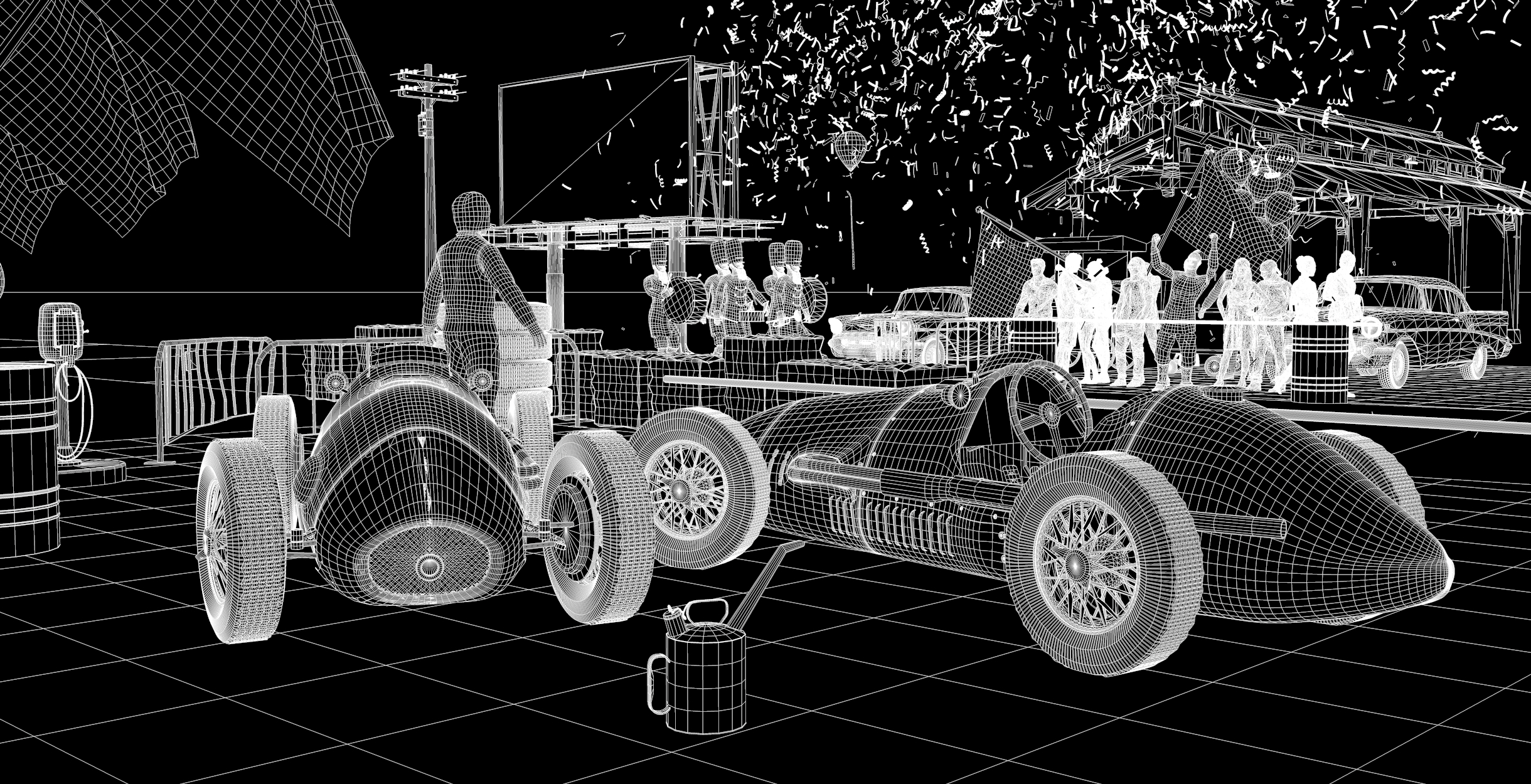 Ferrari 500 F2 1952 and Team em Cinema 4d Standard imagem