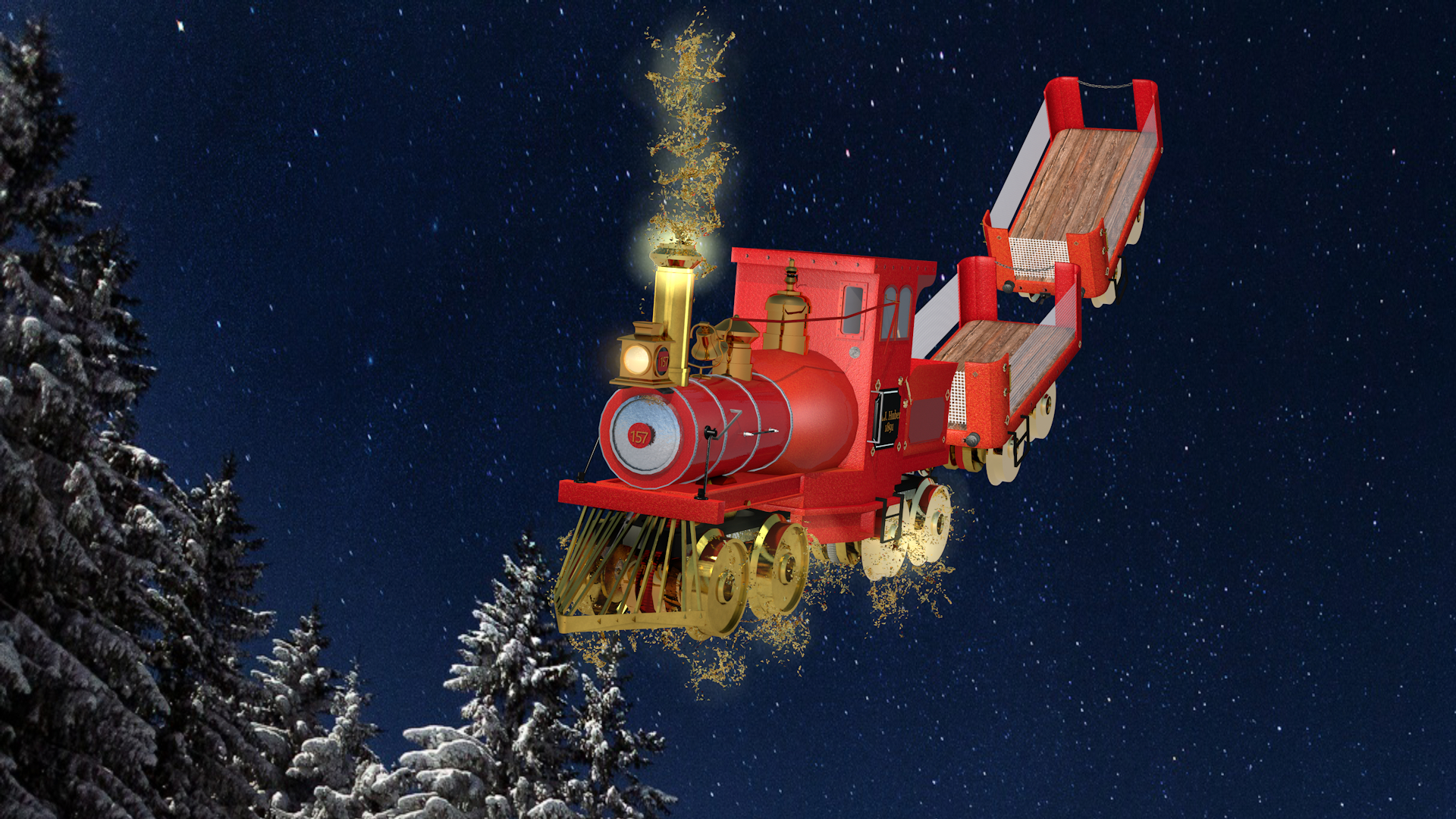 Christmas Express Rosso in Cinema 4d Standard immagine