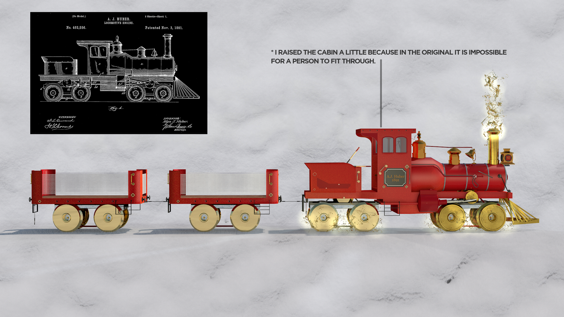 Christmas Express Rosso in Cinema 4d Standard immagine