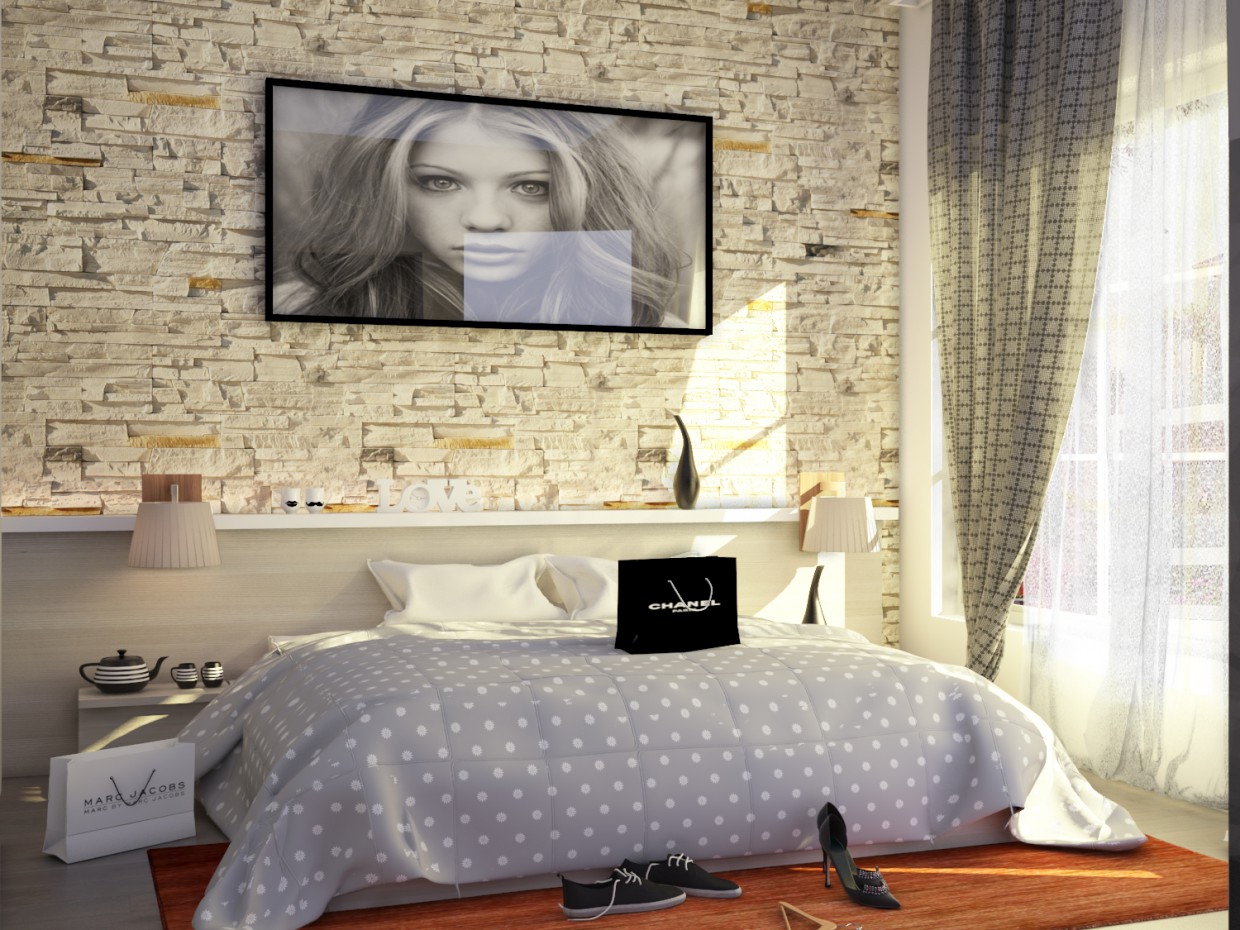 CHAMBRE À COUCHER dans 3d max vray 3.0 image