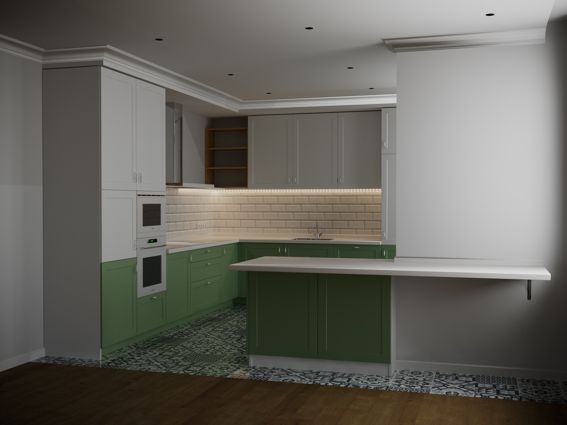 Cucina in 3d max corona render immagine