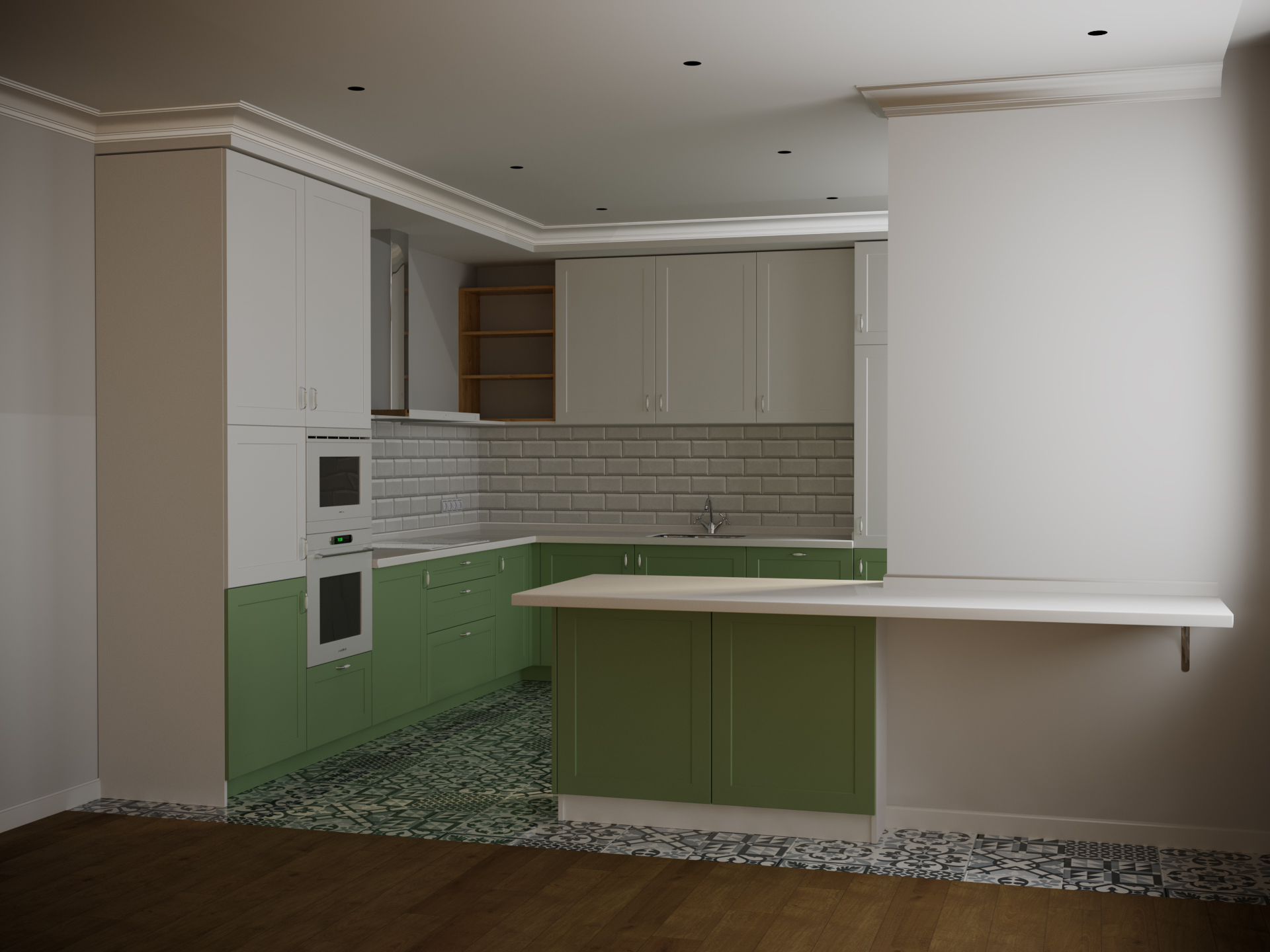 Cucina in 3d max corona render immagine