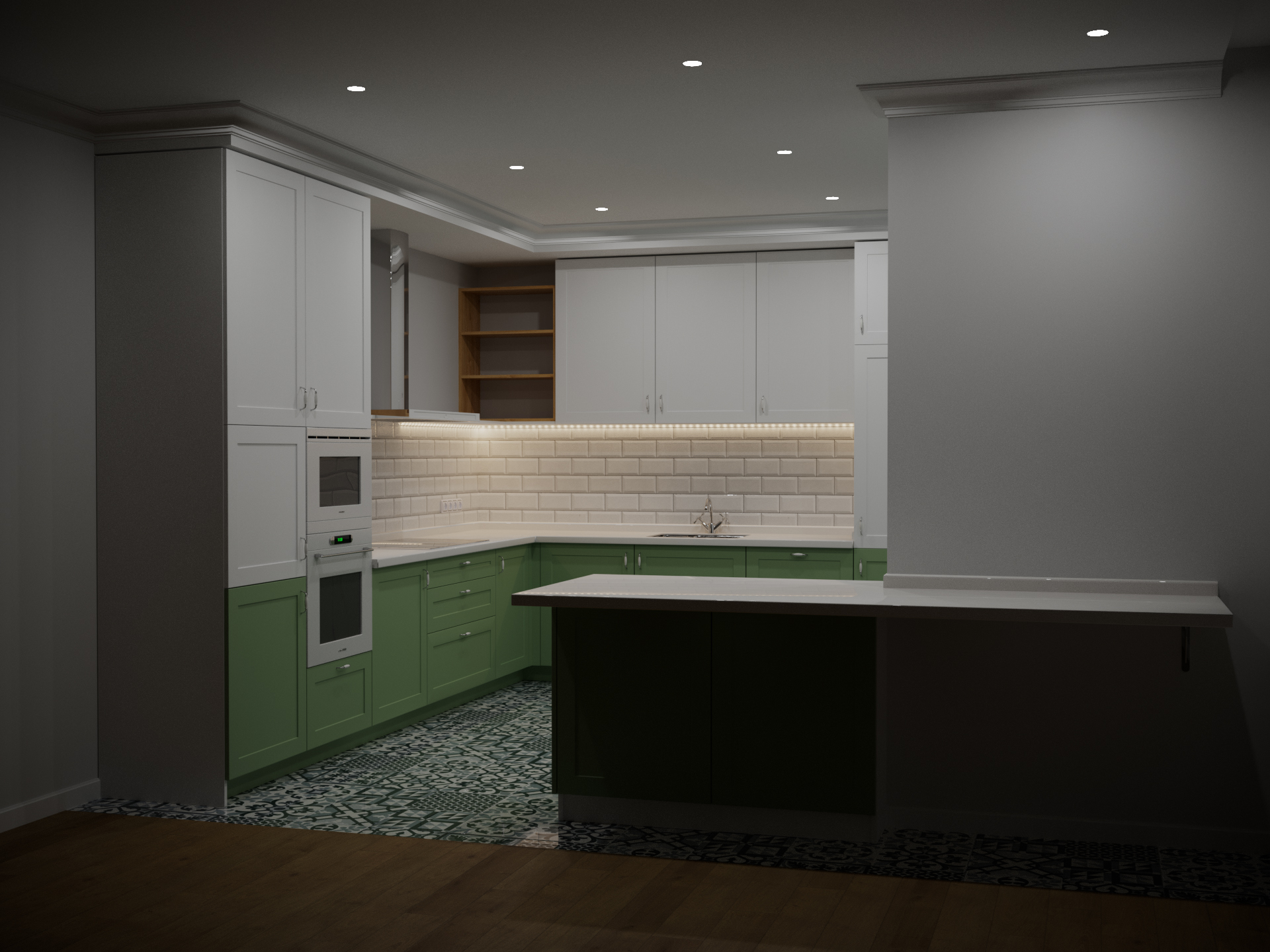 Cucina in 3d max corona render immagine