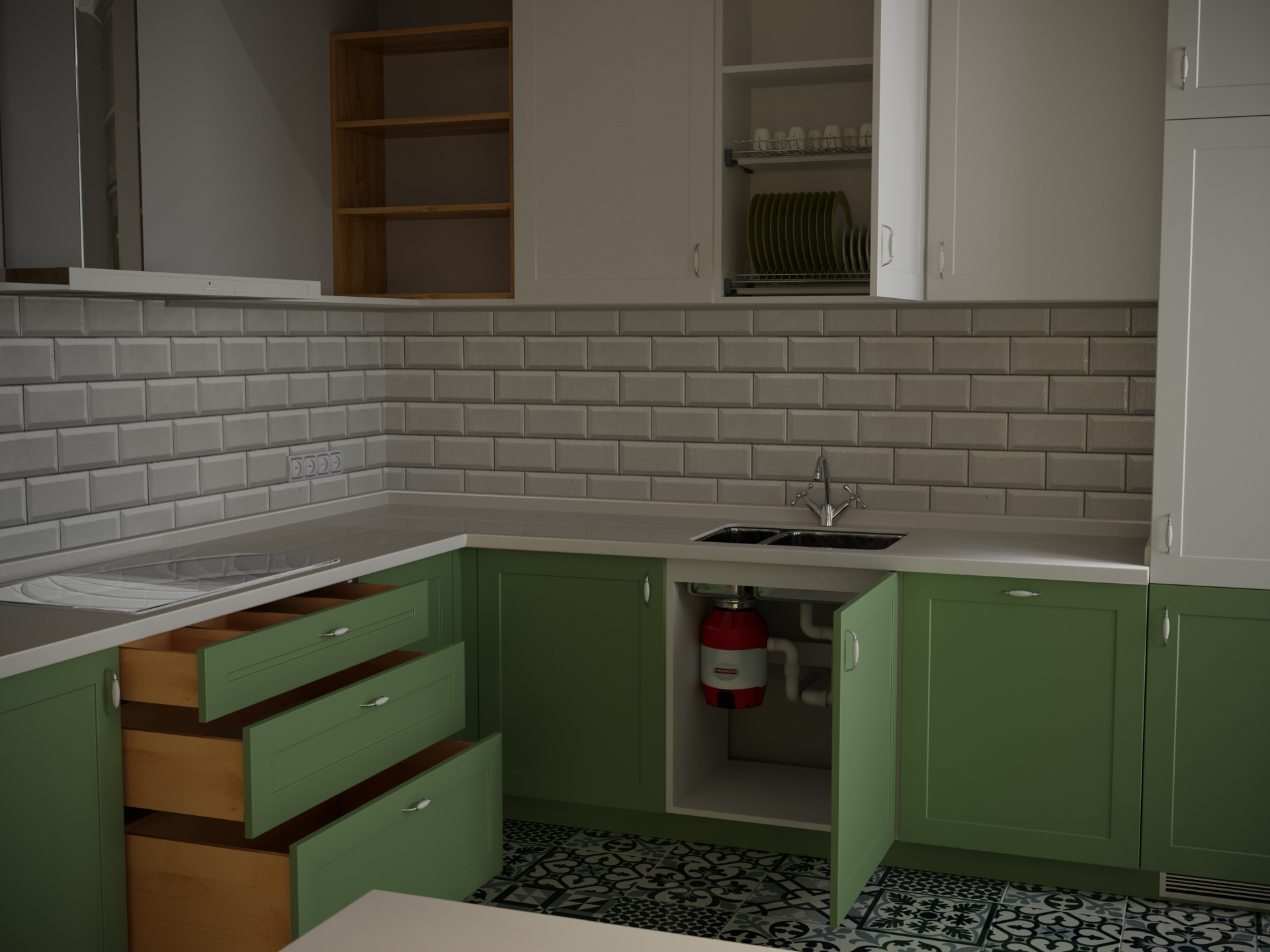 Cucina in 3d max corona render immagine