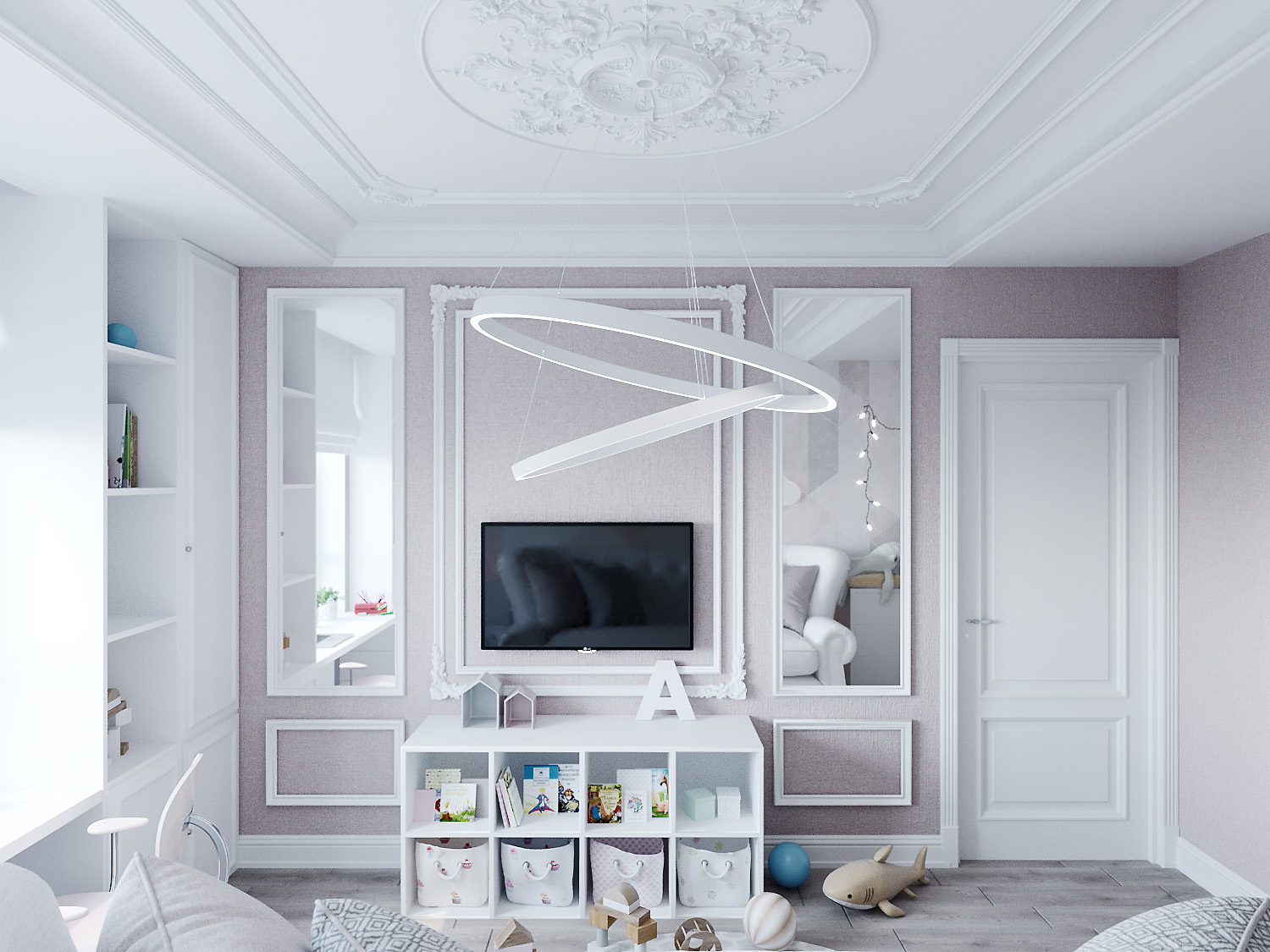 imagen de Habitación infantil para una niña. en 3d max corona render